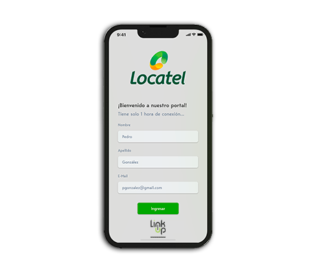 inicio de sesion en el portal cautivo de Linkup-ca desde locatel